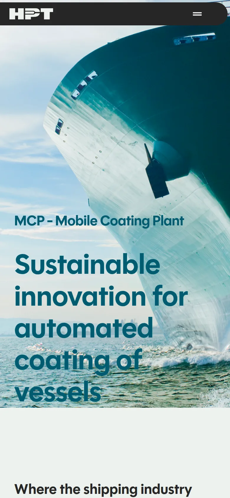 HPT Maritime Tech, mobile Ansicht