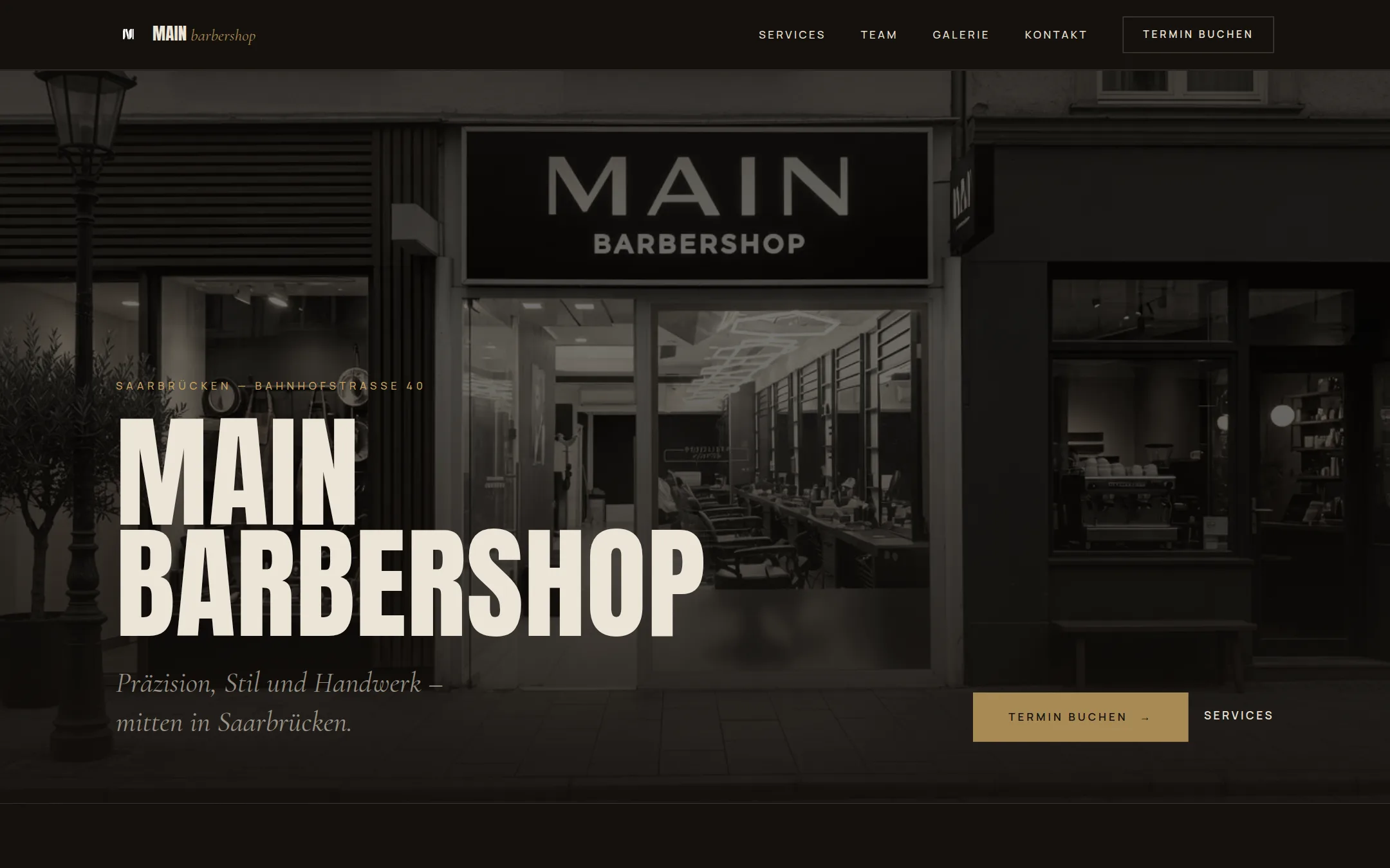 Main Barbershop, Startseite