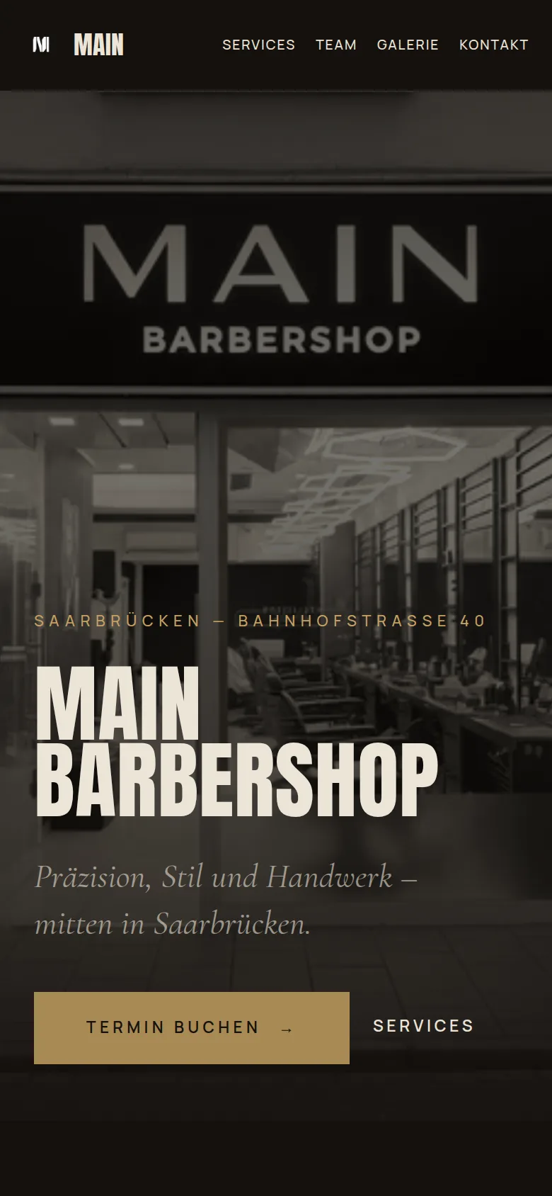 Main Barbershop, mobile Ansicht